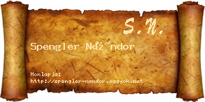 Spengler Nándor névjegykártya